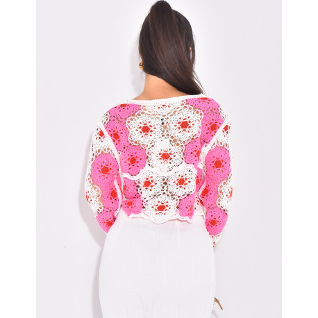 Top en crochet à motifs
