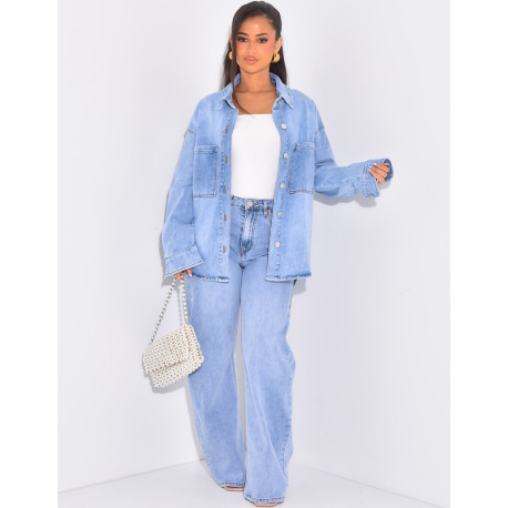 Ensemble pantalon et veste en jeans