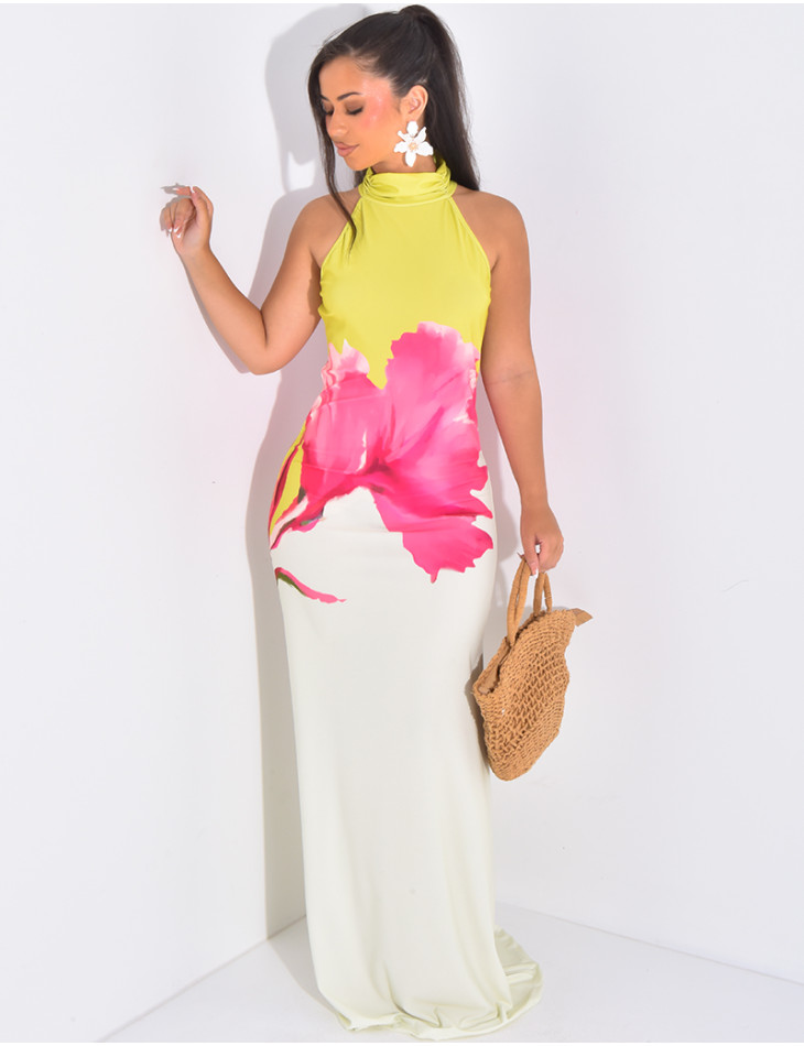 Sleeveless floral maxi dress