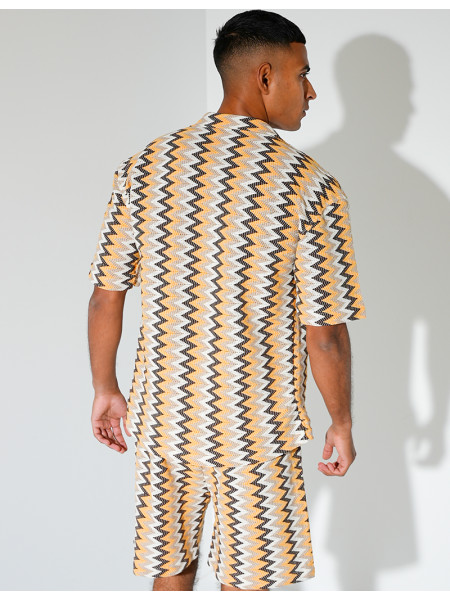 Ensemble short et chemise à motifs