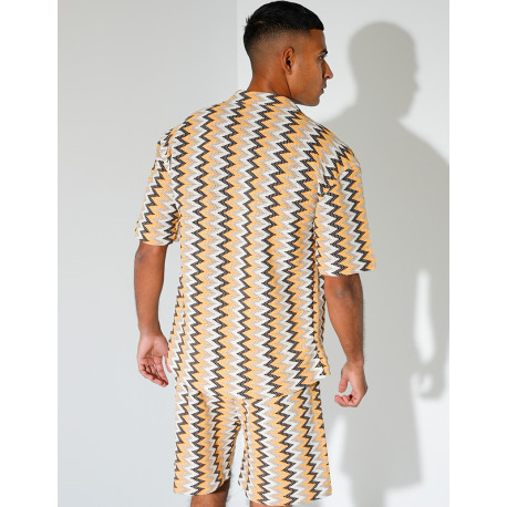 Ensemble short et chemise à motifs