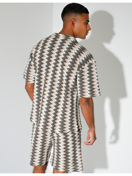 Ensemble short et chemise à motifs