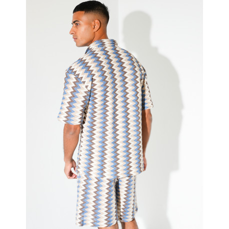 Ensemble short et chemise à motifs