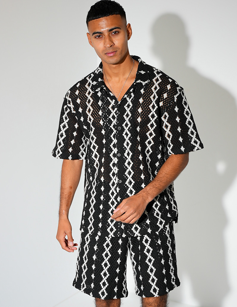 Ensemble ajouré short et...