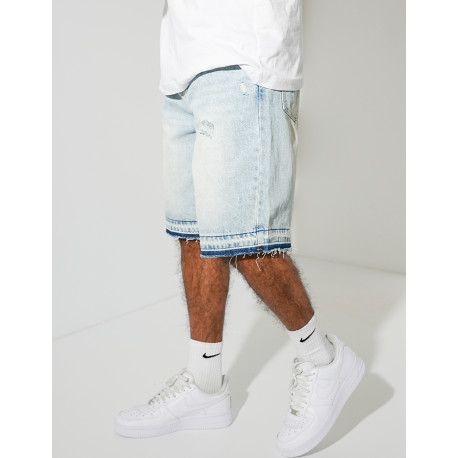 Short en jeans destroy & délavé