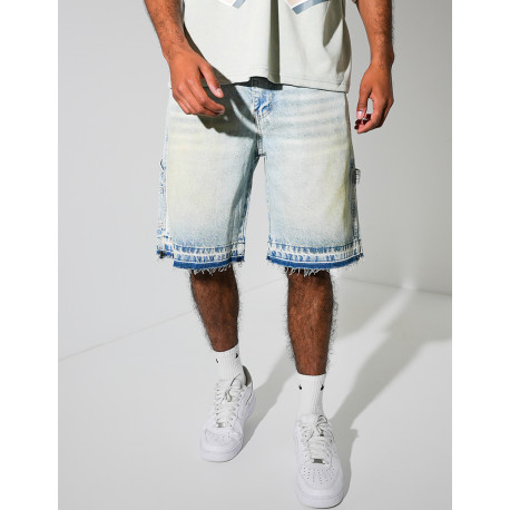 Short en jeans effet vintage