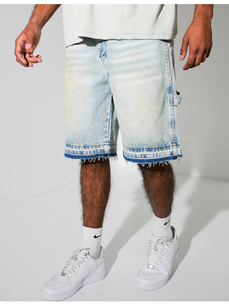 Short en jeans effet vintage