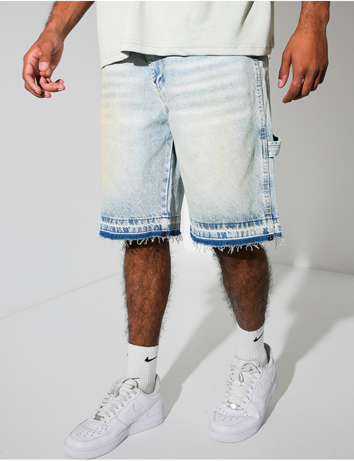 Short en jeans effet vintage