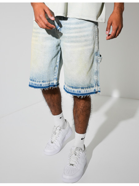 Short en jeans effet vintage