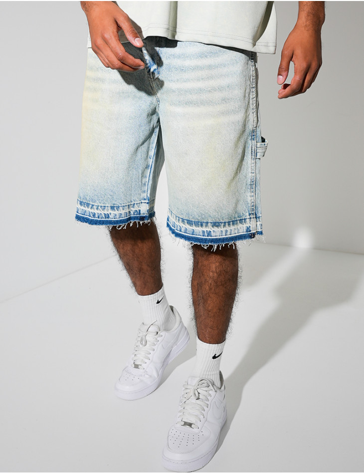Short en jeans effet vintage
