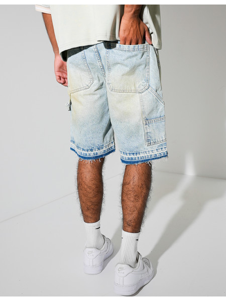 Short en jeans effet vintage