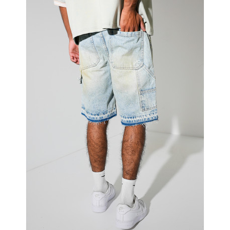 Short en jeans effet vintage