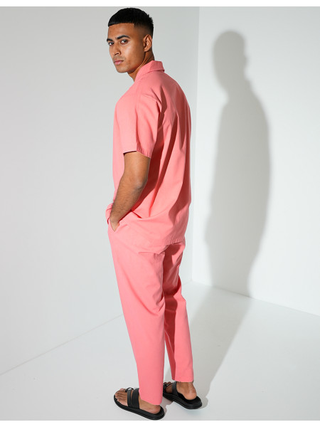 Ensemble pantalon et chemise effet chiné