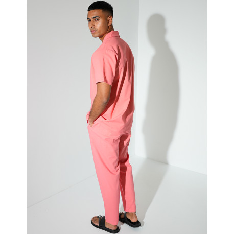 Ensemble pantalon et chemise effet chiné