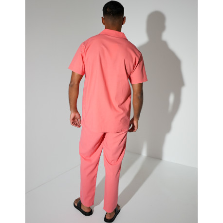 Ensemble pantalon et chemise effet chiné