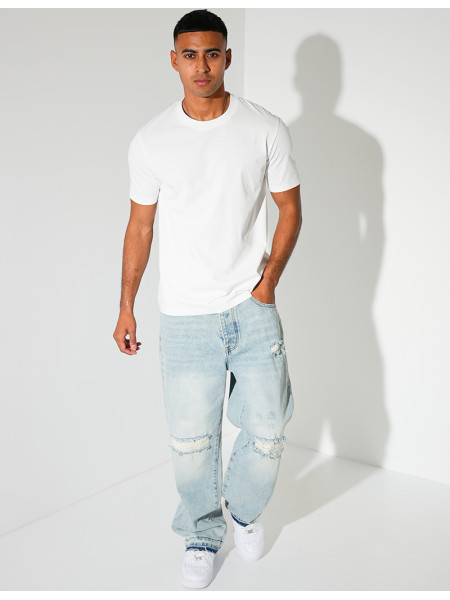 Jeans coupe large destroy