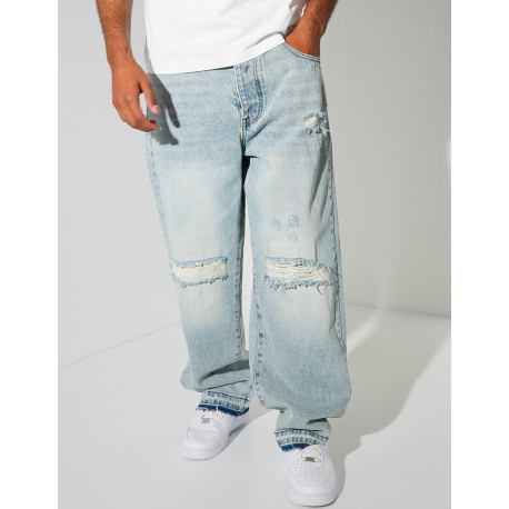 Jeans coupe large destroy