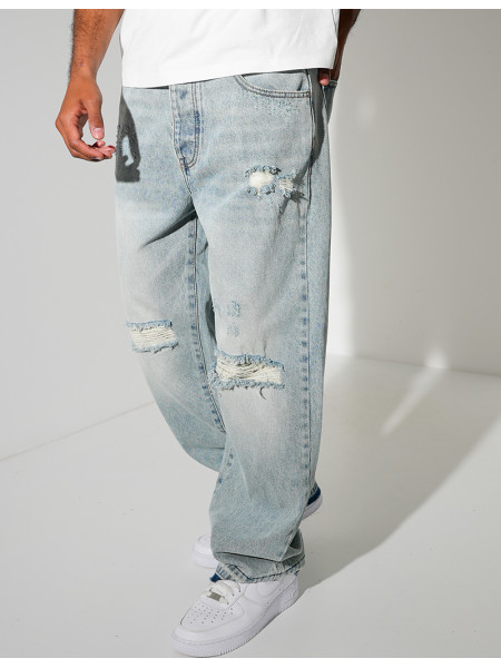 Jeans coupe large destroy