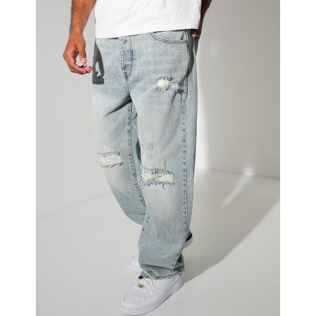 Jeans coupe large destroy