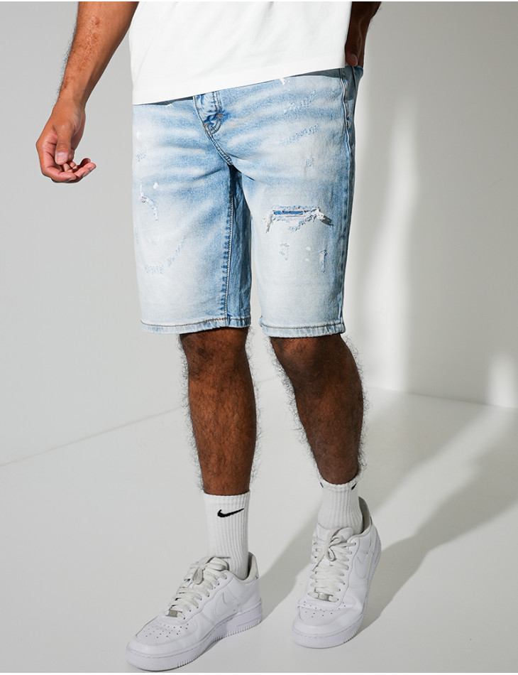 Short en jeans destroy