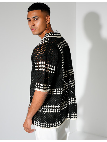 Chemise ajourée à motifs
