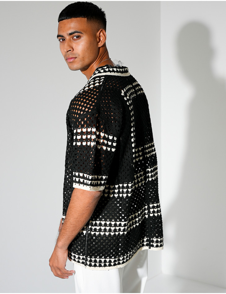 Chemise ajourée à motifs