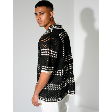 Chemise ajourée à motifs