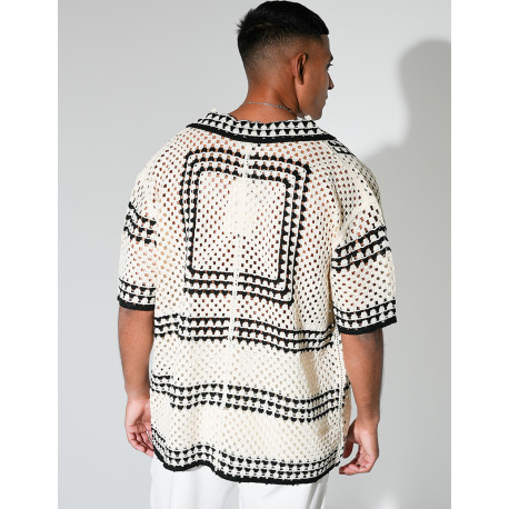 Chemise ajourée à motifs