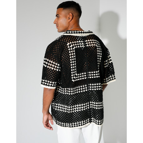 Chemise ajourée à motifs