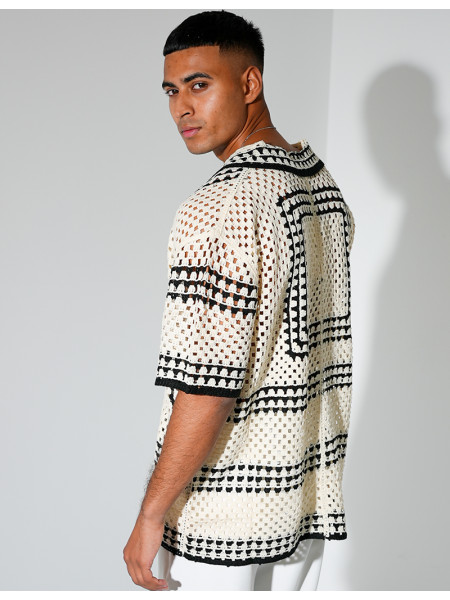 Chemise ajourée à motifs