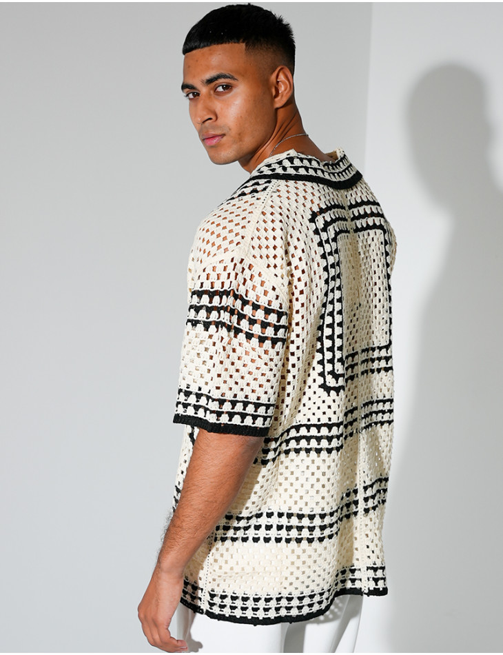 Chemise ajourée à motifs