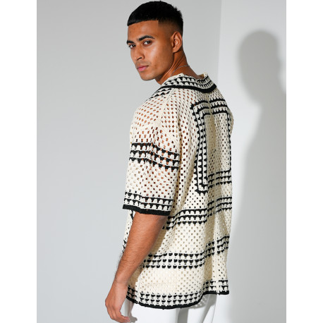 Chemise ajourée à motifs