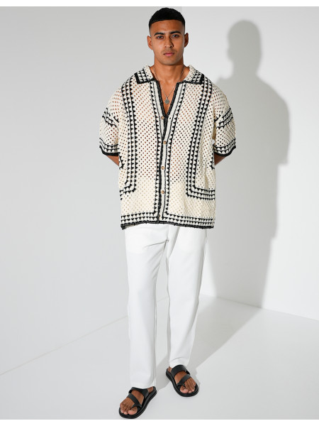 Chemise ajourée à motifs