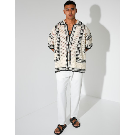 Chemise ajourée à motifs