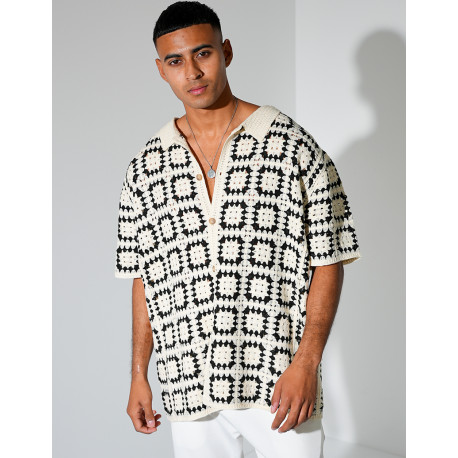 Chemise ajourée à motifs