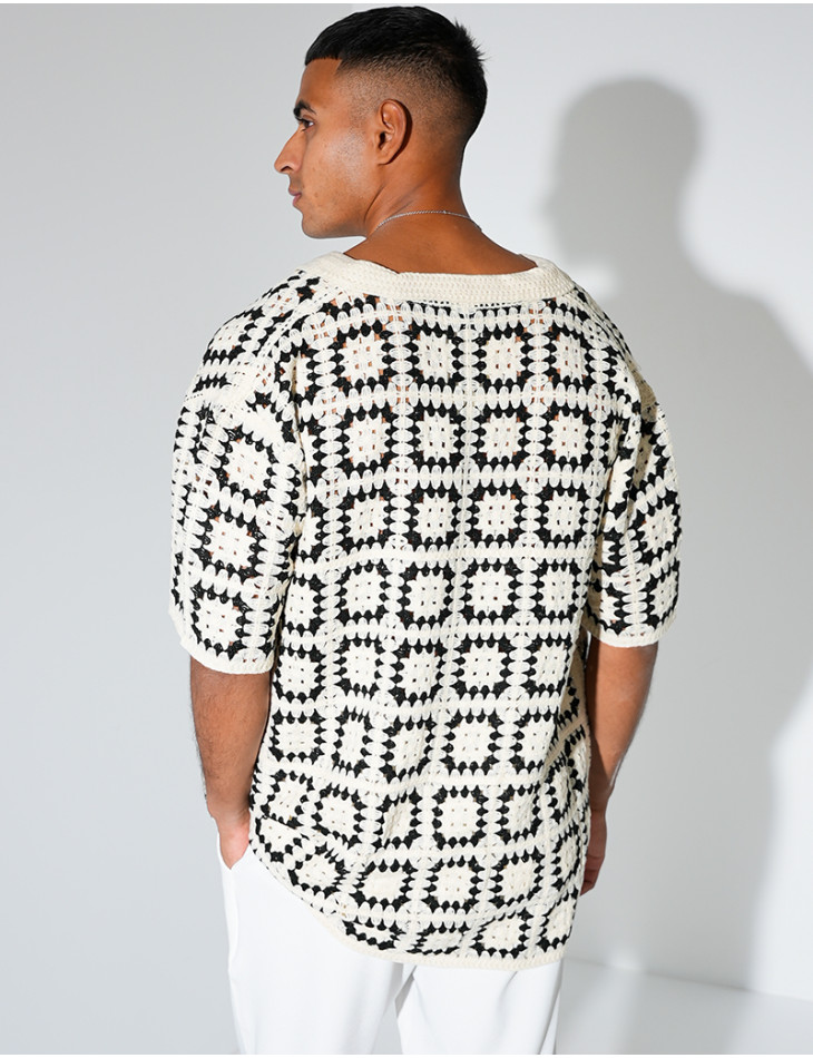 Chemise ajourée à motifs