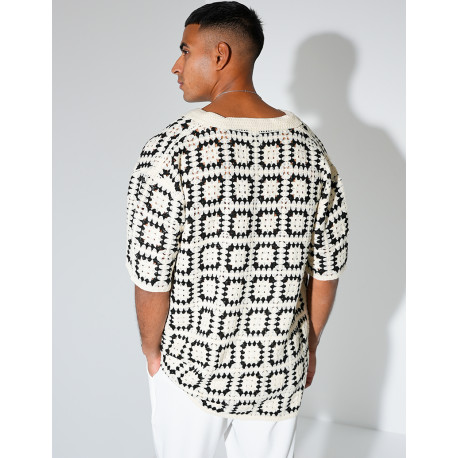 Chemise ajourée à motifs