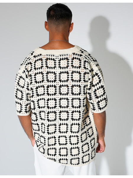 Chemise ajourée à motifs