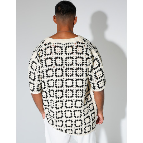 Chemise ajourée à motifs