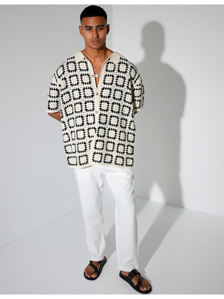 Chemise ajourée à motifs