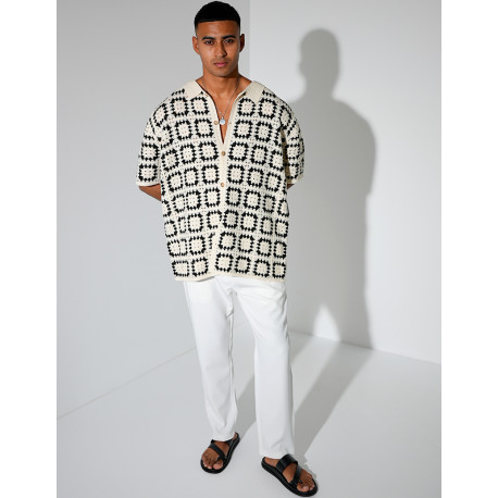 Chemise ajourée à motifs