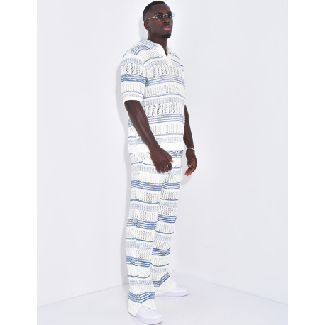 Ensemble pantalon et polo ajouré