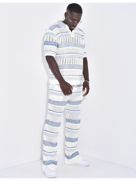 Ensemble pantalon et polo ajouré