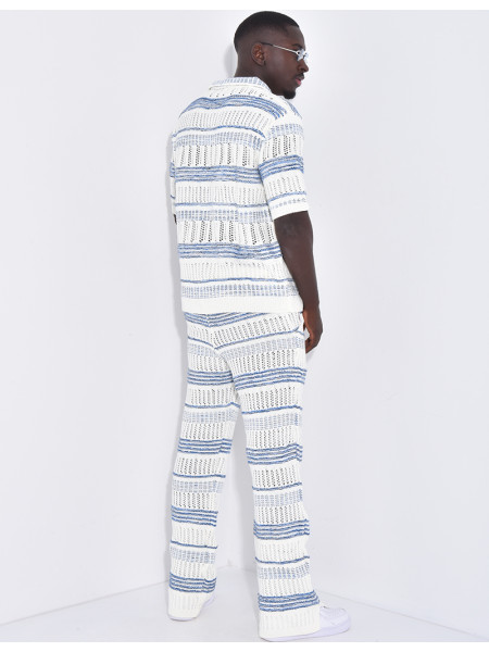 Ensemble pantalon et polo ajouré