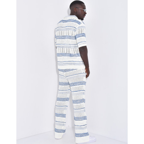 Ensemble pantalon et polo ajouré