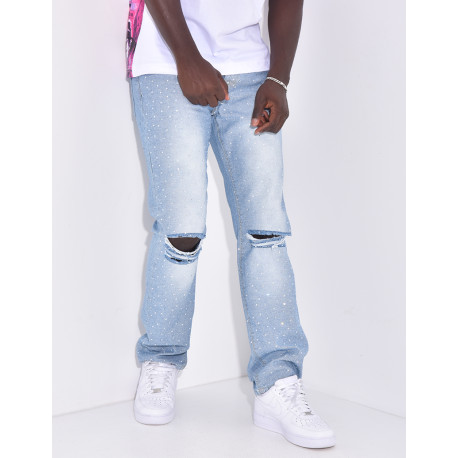jeans homme à strass
