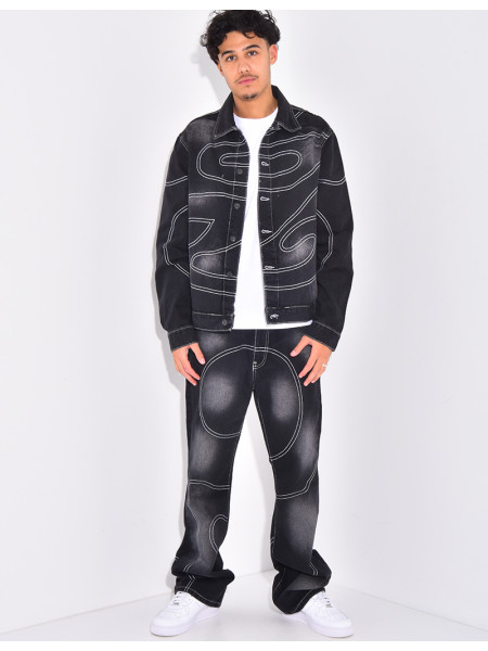 Ensemble en jeans à surpiqures