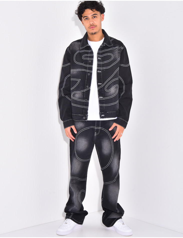 Ensemble en jeans à surpiqures