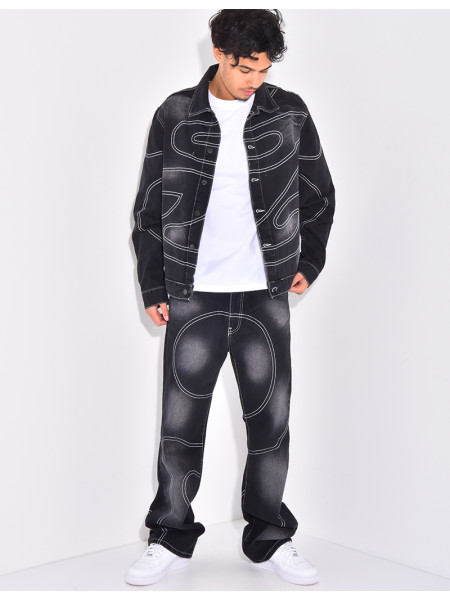 Ensemble en jeans à surpiqures