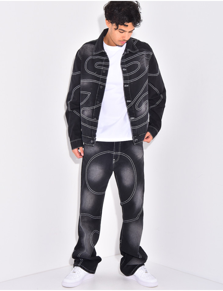 Ensemble en jeans à surpiqures